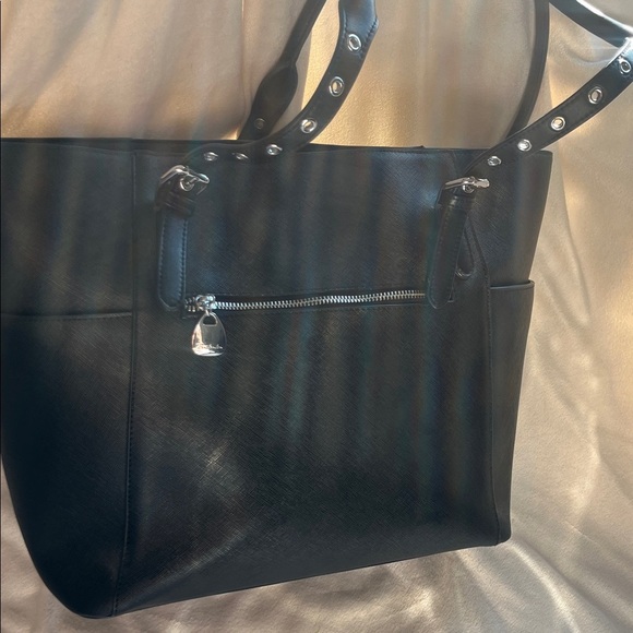 Black Laptop Bag Briefcase with Bow Charm - Picture 5 of 11